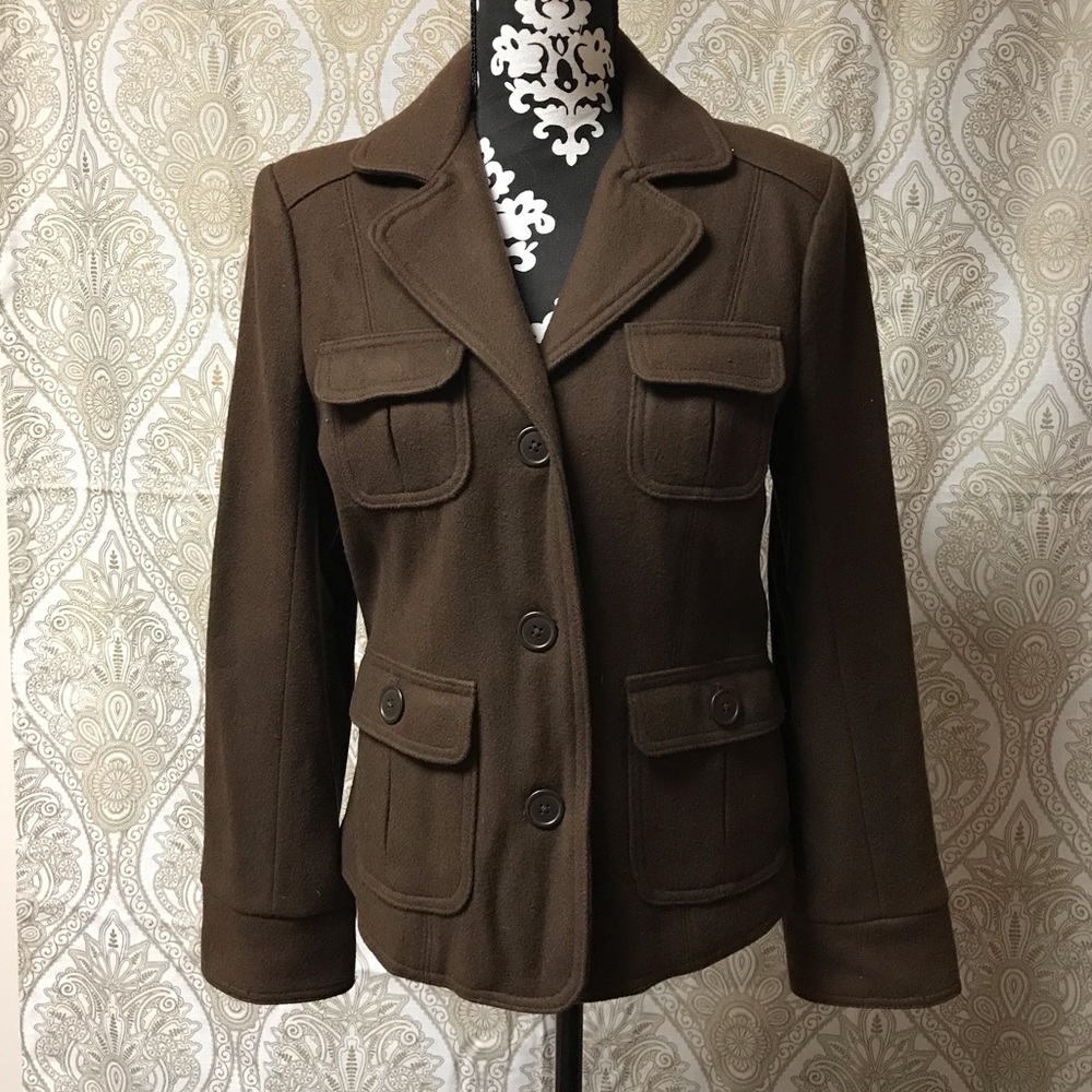 Gap Brown Wool Fully Lined Jacket, Medium. - image 1